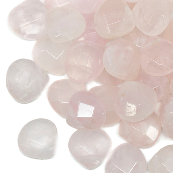 Rose Quartz Polished 10x10mm Faceted Pear - Top Drill