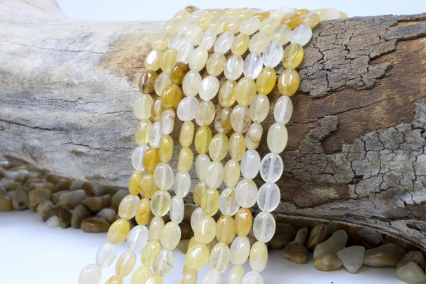 Yellow Jade Polished 6x8mm Puffy Oval