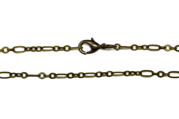 Antique Brass Oval Link Chain 24" Finished Necklace