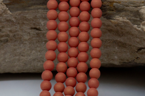 Czech Glass 4mm  Round -- Terracotta Blaze