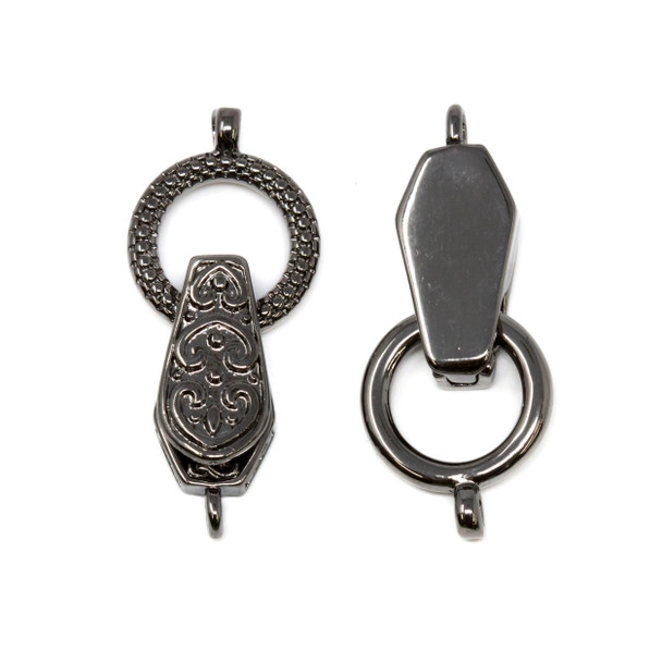 Fold Over 30x13mm Magnetic Clasp - Gunmetal