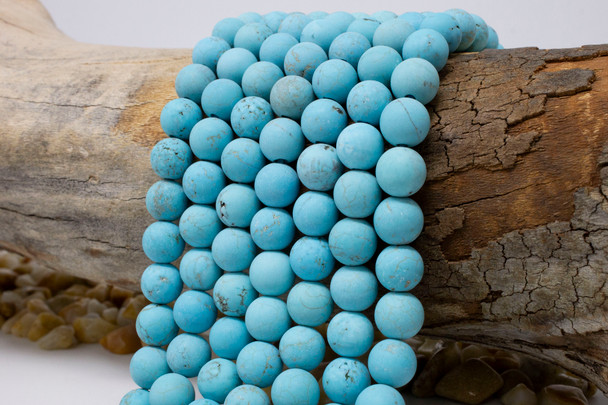 Blue Howlite Matte 10mm Round - 2mm Large Hole