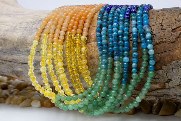 Mixed Chakra A Grade Gemstones Polished 4mm Round