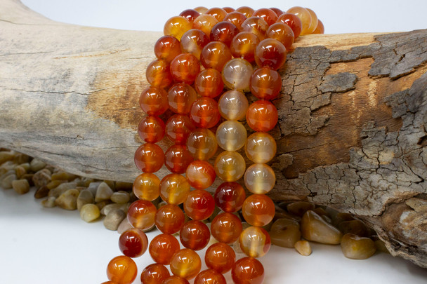 Natural Carnelian Polished 12mm Round