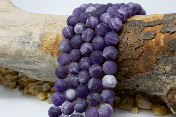 Dogtooth Amethyst Matte 12mm Round