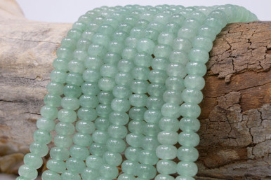 Jade Polished 5x8mm Smooth Rondelle - Dyed Seafoam