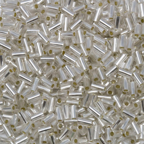 Toho 3mm Bugle Beads -- Silver Lined Frosted Crystal
