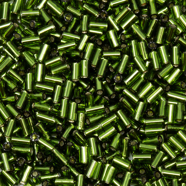 Toho 3mm Bugle Beads -- Silver Lined Olivine