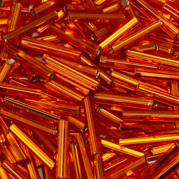 Straight Czech Glass 1/2" Bugle Beads -- 615 Dark Hyacinth / Silver Lined