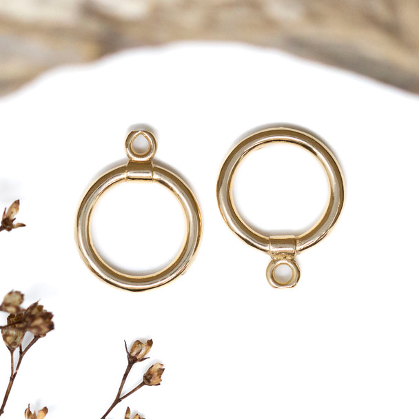 18kt Gold Plated 14mm Ring with Loop