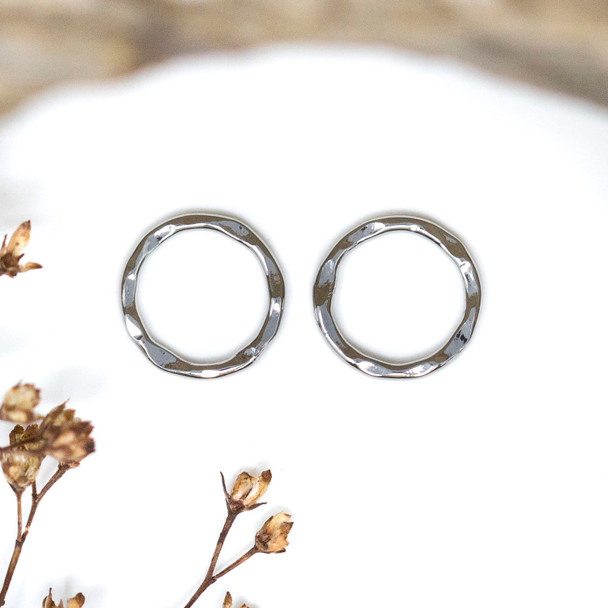 Platinum Plated 10mm Textured Hoop