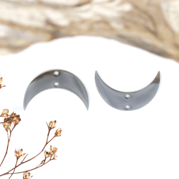 Stainless Steel 12x20mm Horizontal Crescent Moon Pendant