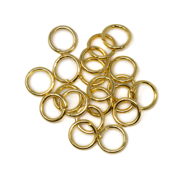18kt Gold Plated 5mm Round 20 Gauge OPEN Jump Rings - 20 Pieces