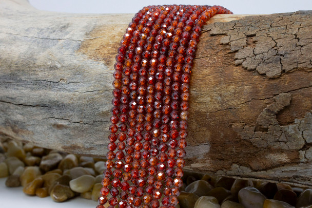 Zircon CZ AA Grade Polished Amber 4mm Faceted Round