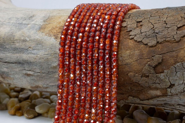 Zircon CZ AA Grade Polished Amber 3.5x4mm Faceted Rondelle