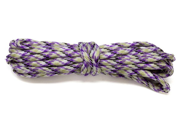 Parachute Cord 4mm 7 Strand Core Polyester -  White / Khaki / Black / Purple Plaid