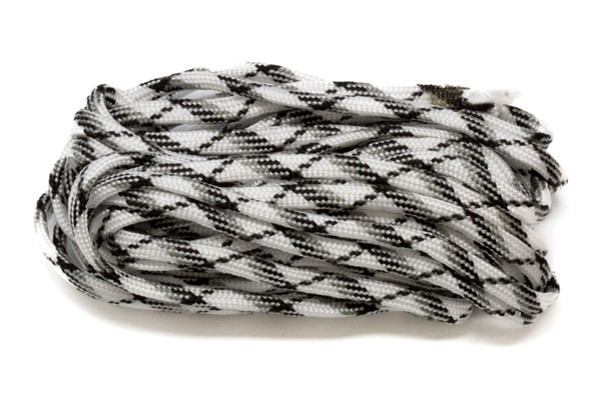 Parachute Cord 4mm 7 Strand Core Polyester -  White / Grey / Black Plaid