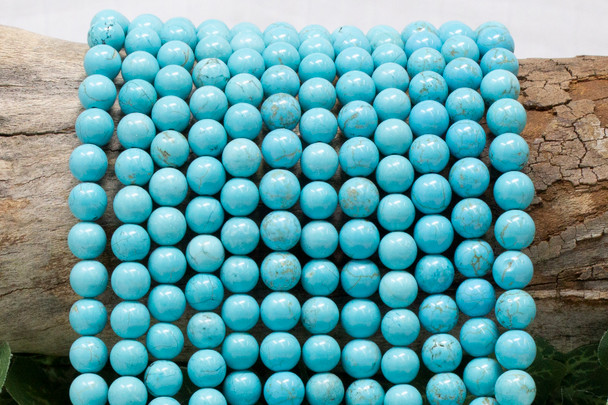 Howlite Turquoise Polished 8mm Round
