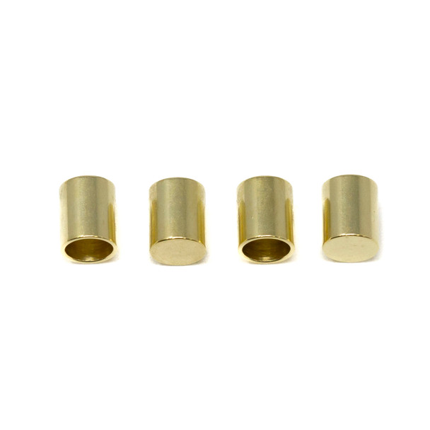 Gold Plated Stainless Steel 4mm Glue In End Caps - 4 Pieces
