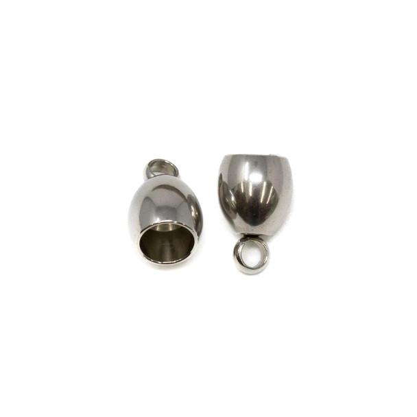 Stainless Steel 4mm Glue In End Caps -1 Pair