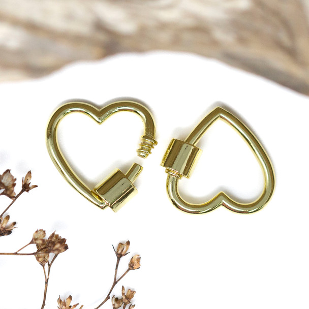Gold Plated 20mm Carabiner Heart Clasp