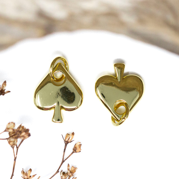 Gold Plated 17x12mm Spades Charm