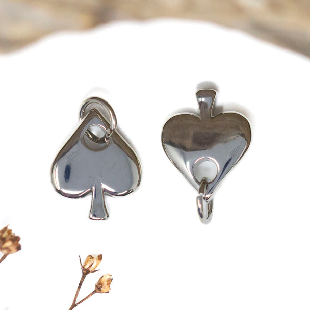 Silver Plated 17x12mm Spades Charm