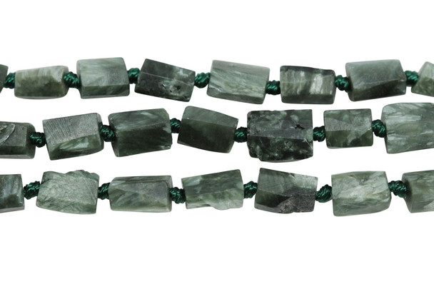 Seraphinite Natural 8-12mm Faceted Tube