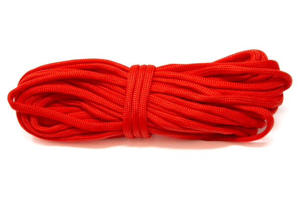 Parachute Cord 4mm 7 Strand Core Polyester -  Red - 33 ft