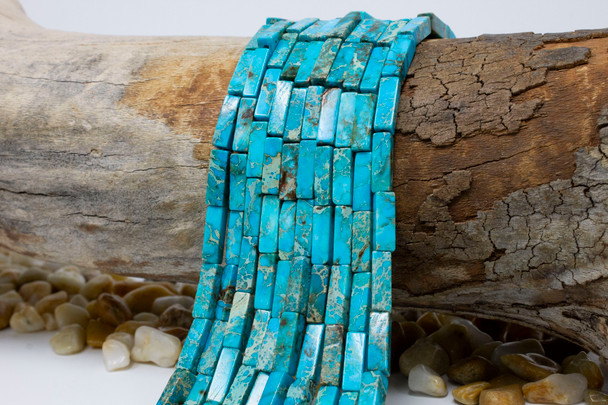 Impression Jasper Polished 4x13mm  - A Grade Aqua Terra Dyed - Cuboid