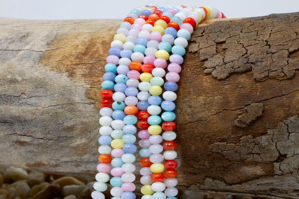 Natural Shell Polished 3x5mm Dyed Summer Mix Rondelle