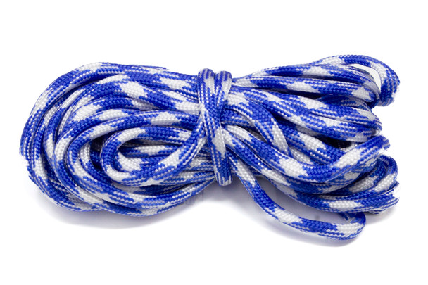 Parachute Cord 4mm 7 Strand Core Polyester -  White / Royal Blue Gingham Plaid