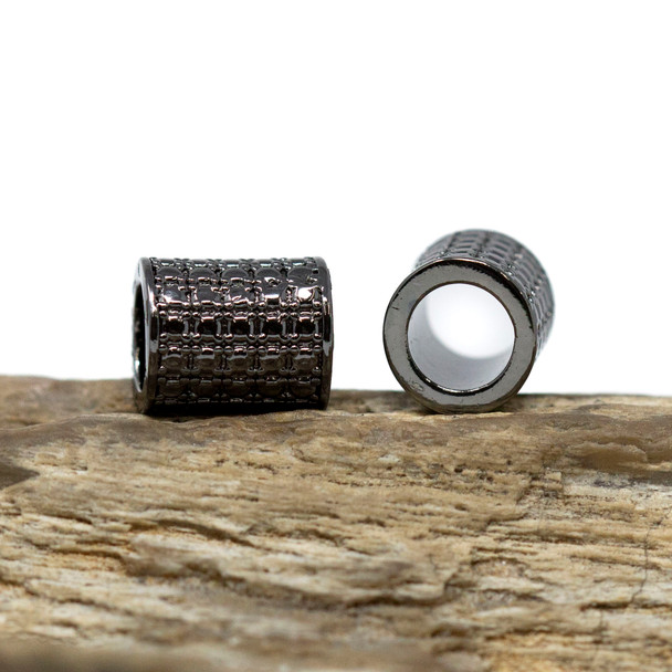 Gunmetal Plated 9x8mm Column Bead