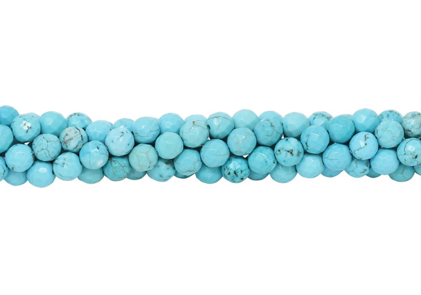 Howlite Turquoise Polished 6mm Faceted Round