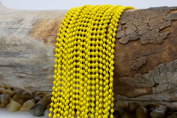 Enamel Plated Iron 2mm Yellow Ball Chain - 26.5" Necklace