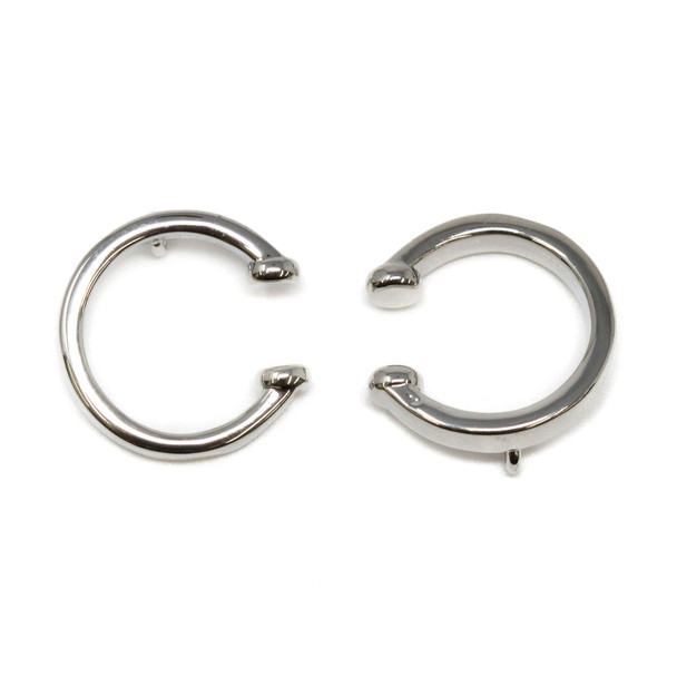 Platinum Plated 14mm Ear Cuff with Ring - 1 Pair