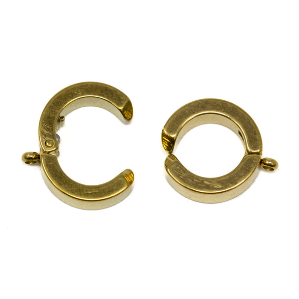 Gold Plated Stainless Steel 16x13mm Ear Cuff with Ring - 1 Pair