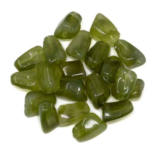 Imitation Gemstone 16x11mm Resin Olive Nuggets - 1.8mm Hole - 20 Beads