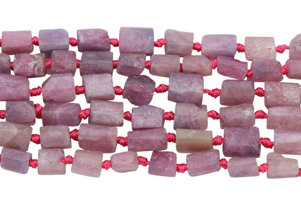 Ruby Natural 6-8mm Faceted Tube