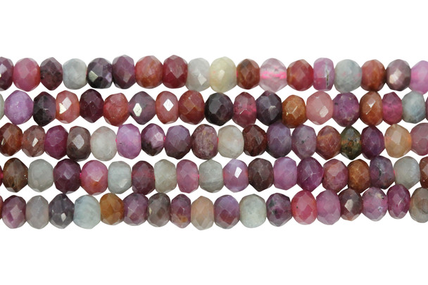 Sapphire Multi Color Polished 3x4mm Faceted Rondelle