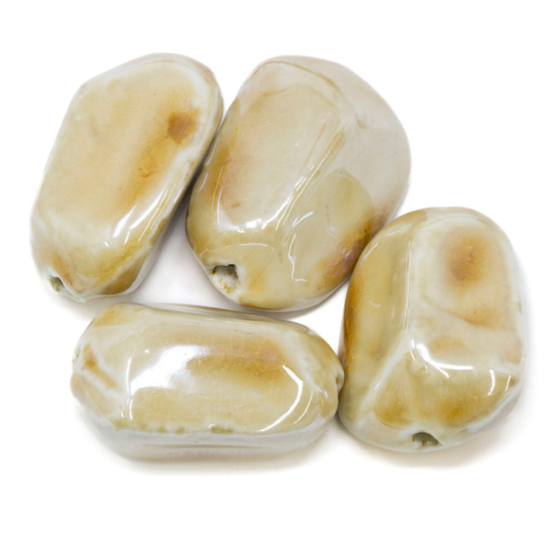 Ceramic 34x27mm Antique Peru - 3mm Hole - Pack of 4 Beads