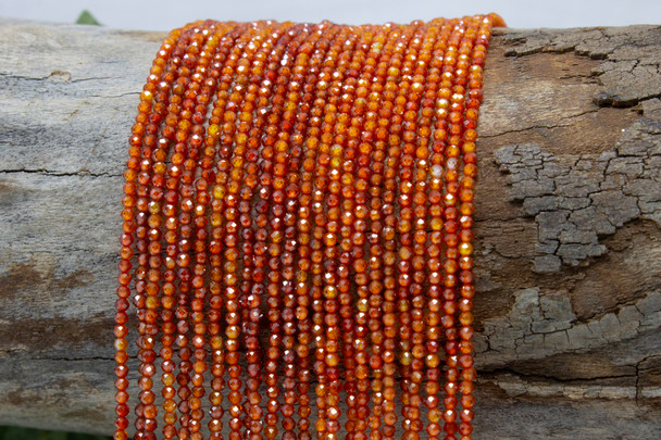 Orange Zircon CZ Grade AA Polished 2mm Faceted Round