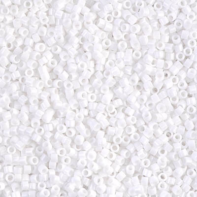 Delicas Size 11 Miyuki Seed Beads -- 200 Opaque Chalk White