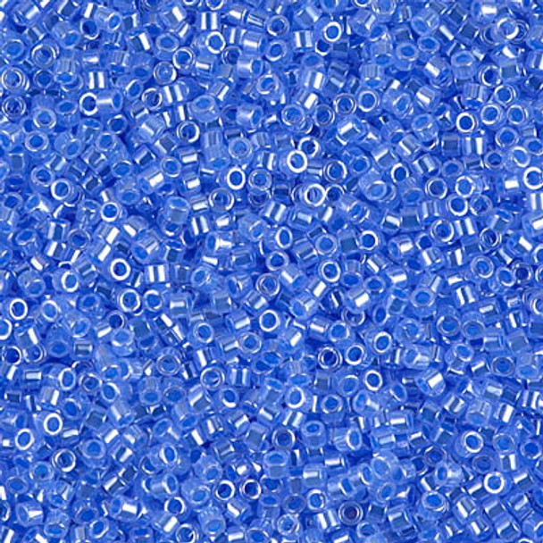 Delicas Size 11 Miyuki Seed Beads -- 240 Crystal Luster / Sapphire Lined 