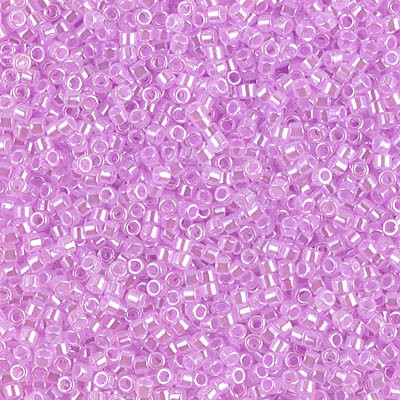 Delicas Size 11 Miyuki Seed Beads -- 247 Crystal Luster / Fuchsia Lined 