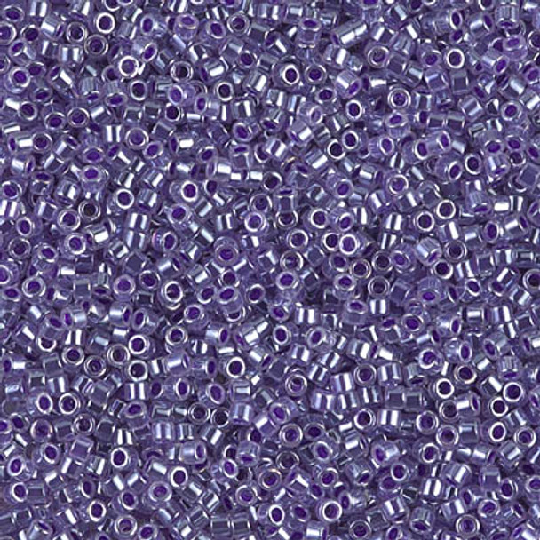 Delicas Size 11 Miyuki Seed Beads -- 250 Crystal Luster / Violet Lined