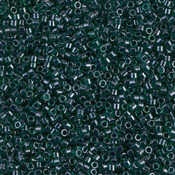 Delicas Size 11 Miyuki Seed Beads -- 275 Green / Teal Luster Lined