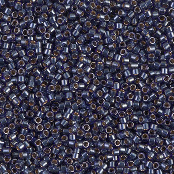 Delicas Size 11 Miyuki Seed Beads -- 278 Crystal Luster / Dark Blue Lined