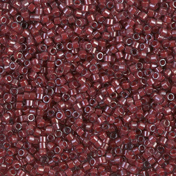 Delicas Size 11 Miyuki Seed Beads -- 280 Crystal Luster / Dark Plum Lined