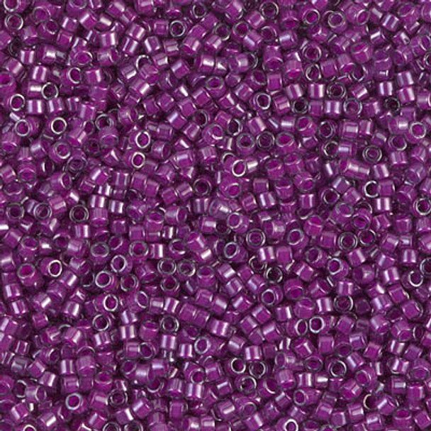 Delicas Size 11 Miyuki Seed Beads -- 281 Pale Blue Luster / Magenta Lined